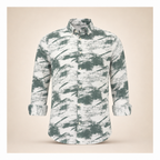 Sage Green Abstract Brush Print Shirt