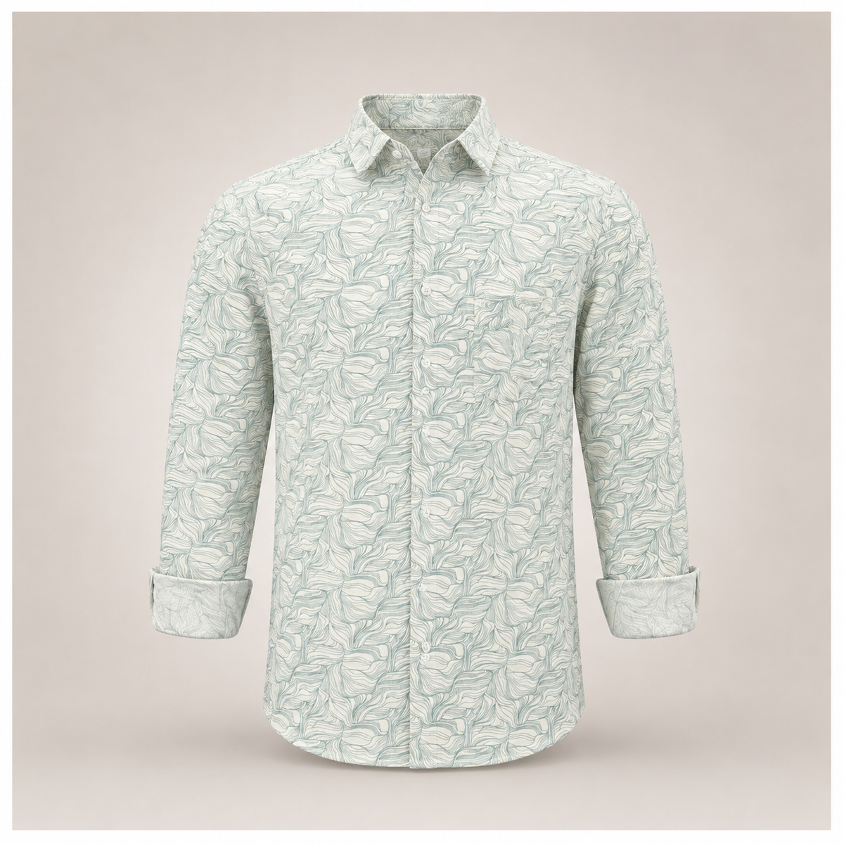 Mint Green Wave Print Shirt
