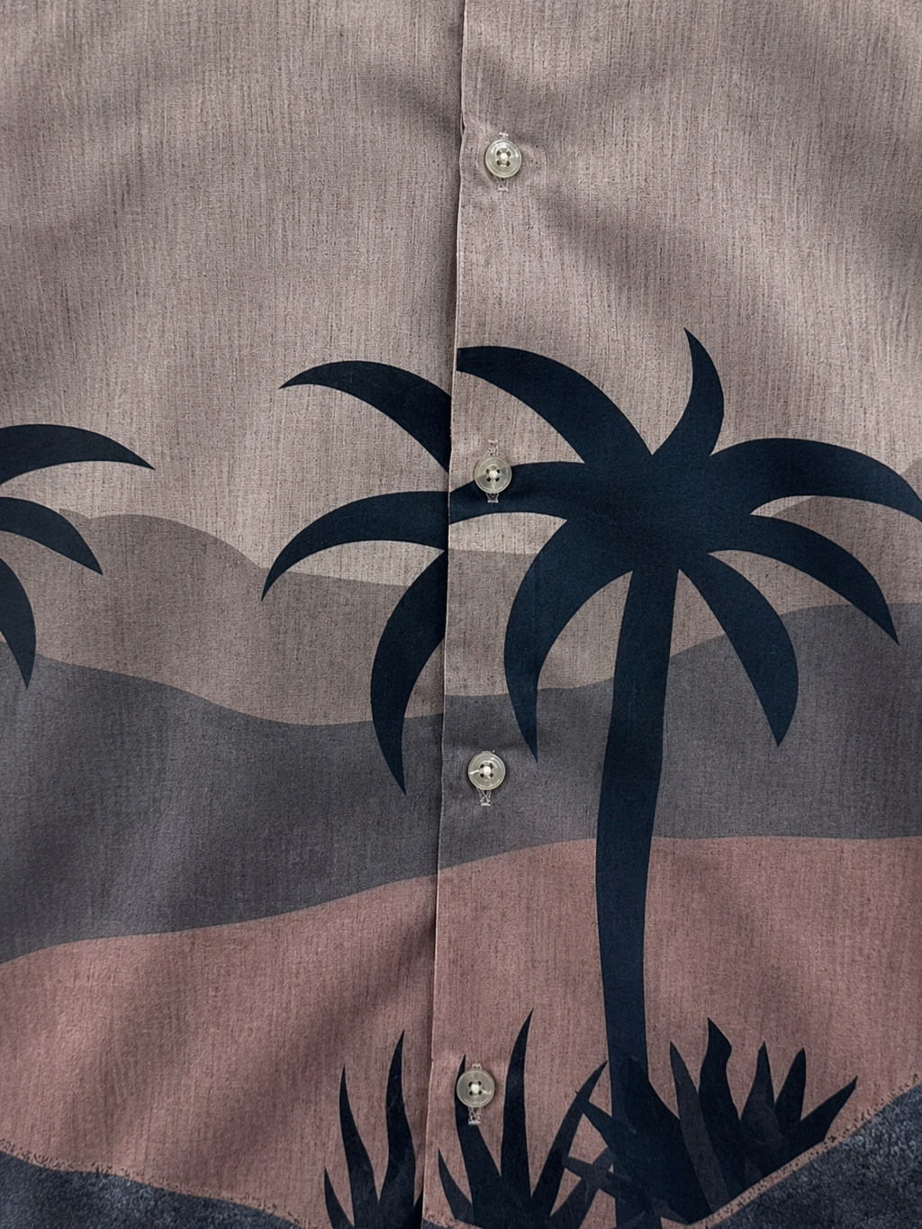 Dusty Pink Tropical Palm Print Shirt