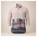 Dusty Pink Tropical Palm Print Shirt