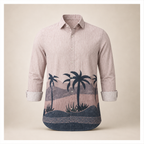 Dusty Pink Tropical Palm Print Shirt