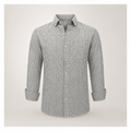 Grey Vertical Stripe Linen Shirt