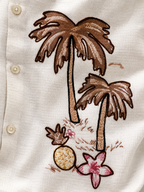 Ivory Palm & Pineapple Print Shirt
