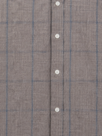 Taupe Blue Stripe Textured Shirt
