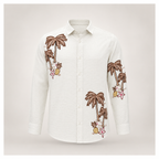 Ivory Palm & Pineapple Print Shirt