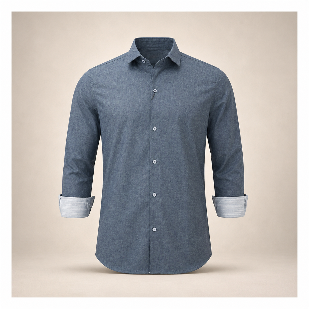 Slate Blue Solid Shirt