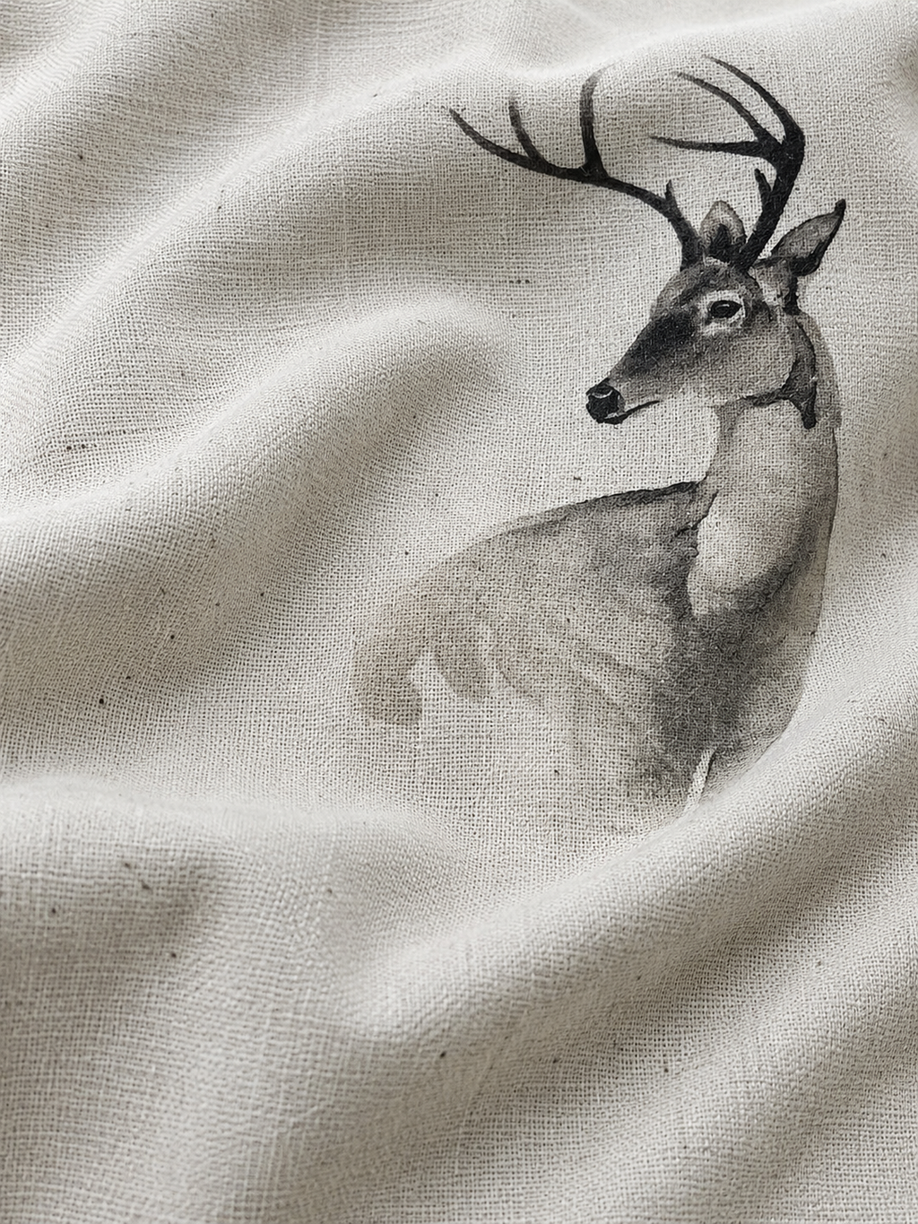 Deer Print Off-White Shirt