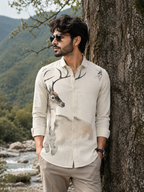Deer Print Off-White Shirt