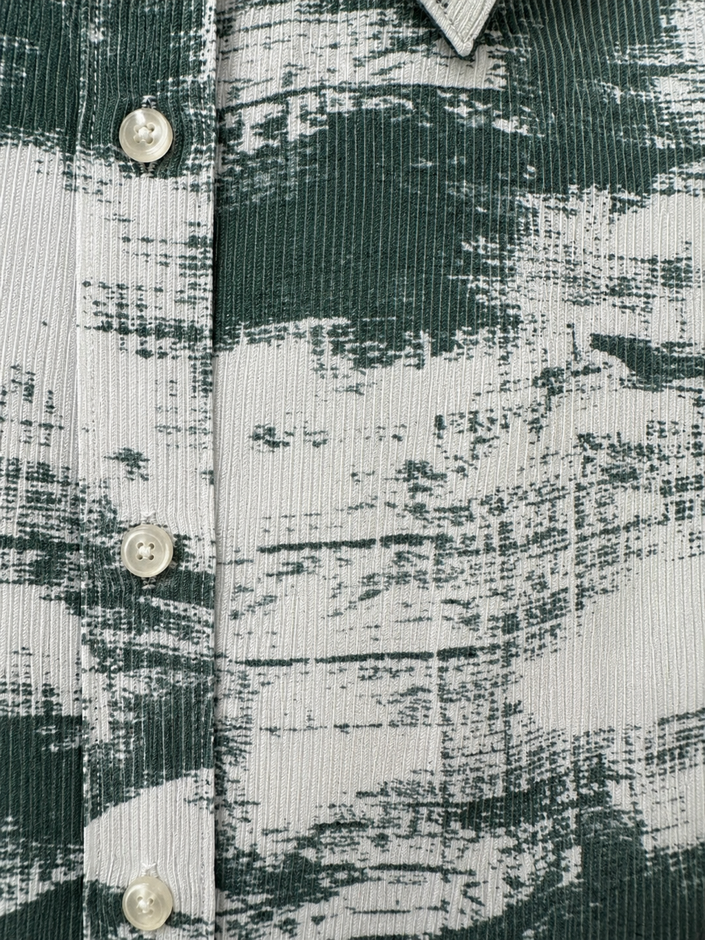 Sage Green Abstract Brush Print Shirt