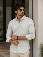 Mint Green Wave Print Shirt